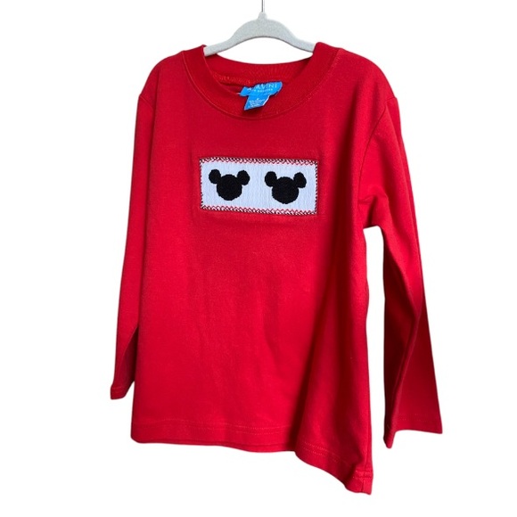 Anavini Other - Anavini Hand Smocked Mickey Mouse Long Sleeve Top Size 6
